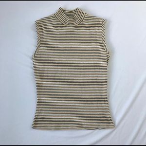 1960s/1970s Striped Knit Turtleneck Top